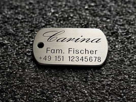 Hundemarke Edelstahl Dogtag 40 mm