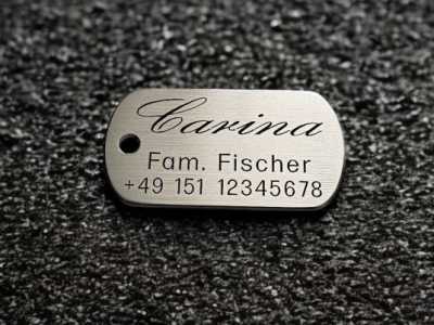 Hundemarke Edelstahl Dogtag 40 mm