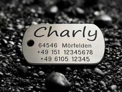Hundemarke Edelstahl Dogtag 50 mm