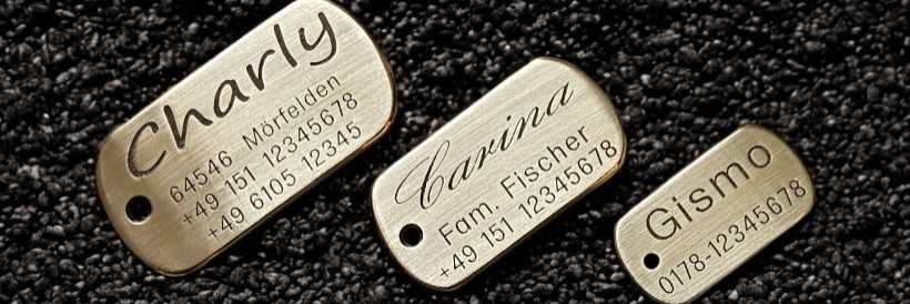 Hundemarke Messing Dogtags Uebersicht