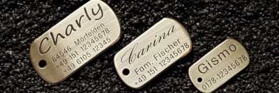Hundemarke Messing Dogtags Uebersicht