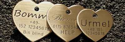 Hundemarke Messing Herz Uebersicht