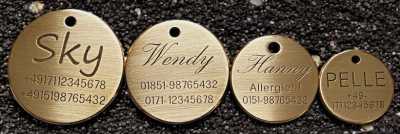 Hundemarke aus Messing rund - Uebersicht