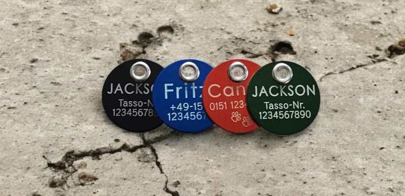 Hundemarke Aluminium rund 25 mm, Uebersicht