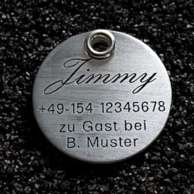 Hundemarke Aluminium natur 36 mm