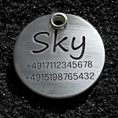 Hundemarke Aluminium natur 40 mm