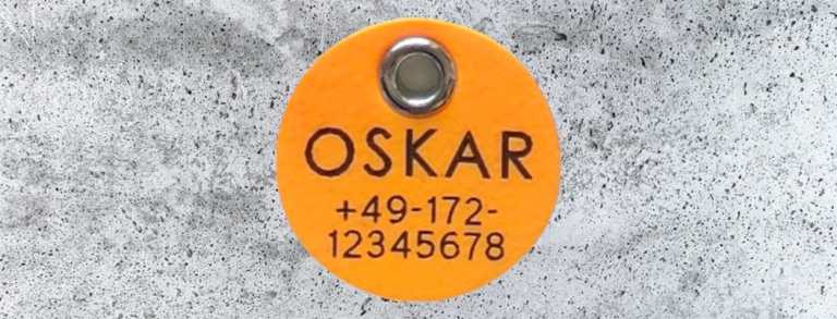 Biothane-Hundemarke rund, 25 mm, peach