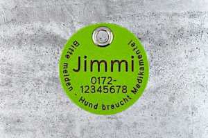 Biothane-Hundemarke rund, 30 mm, apfelgrün, einseitig