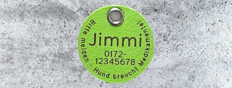 Biothane-Hundemarke rund, 30 mm, apfel, einseitig