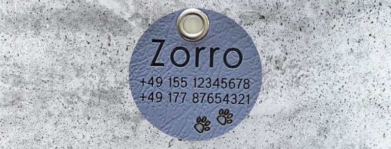 Biothane-Hundemarke rund, 36 mm, grau, einseitig