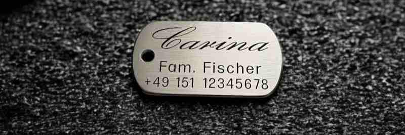 Hundemarke Edelstahl Dogtag, 40 mm, beidseitig