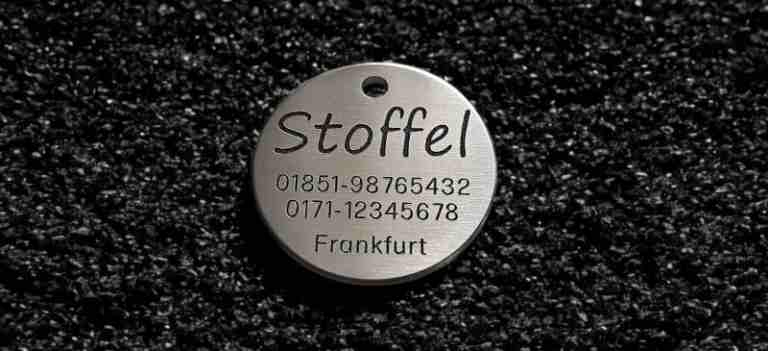 Hundemarke Edelstahl rund, 36 mm, beidseitig
