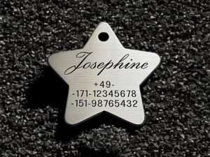 Hundemarke Edelstahl sonstige, Stern, 40 mm, beidseitig