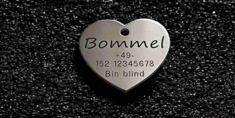 Hundemarke Edelstahl Herz, 40 mm, einseitig