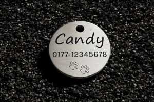 Hundemarke Edelstahl rund 30 mm