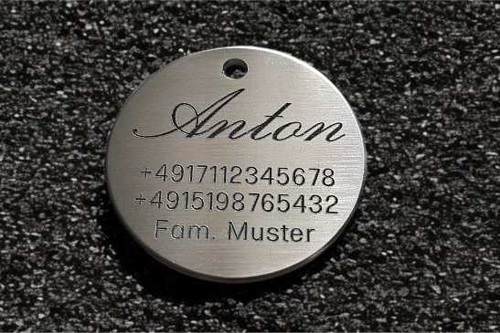 Hundemarke Edelstahl rund 40 mm