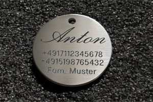 Hundemarke Edelstahl rund 40 mm