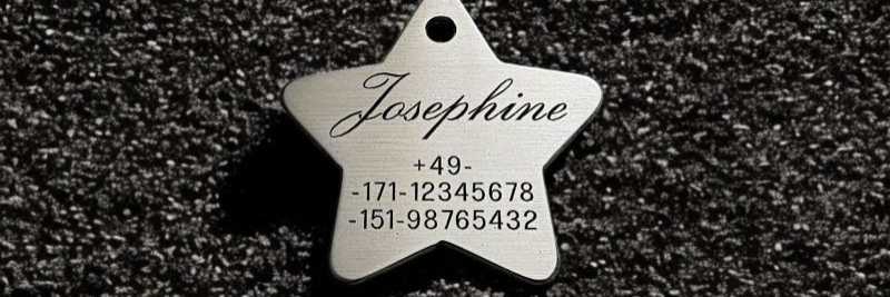 Hundemarke Edelstahl sonstige, Stern, 40 mm, einseitig