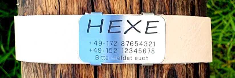 Hundemarke Plakette für dickere Halsbandmaterialien bis Breite 31 mm