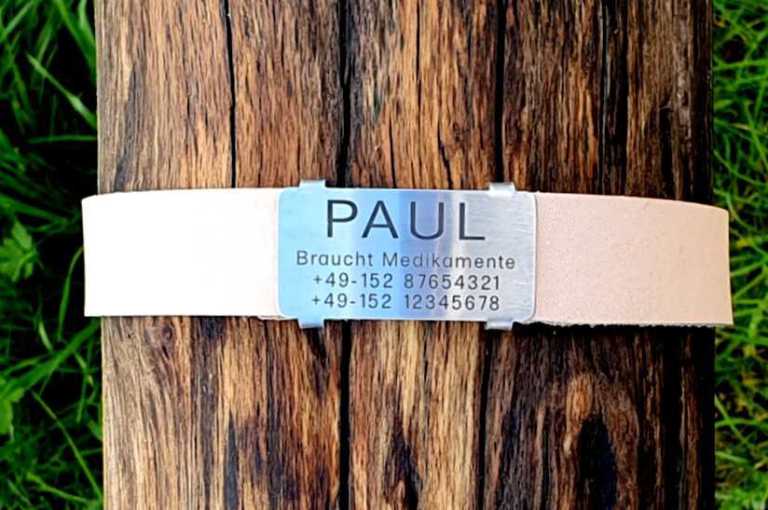 Hundemarke Plakette für dickere Halsbandmaterialien bis Breite 26 mm