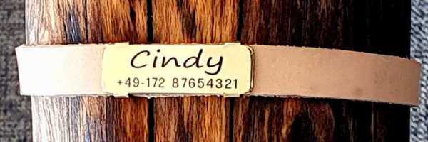 Hundemarke Plakette für dickere Halsbandmaterialien bis Breite 16 mm