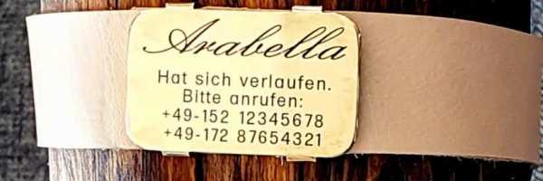 Hundemarke Plakette für dickere Halsbandmaterialien bis Breite 36 mm