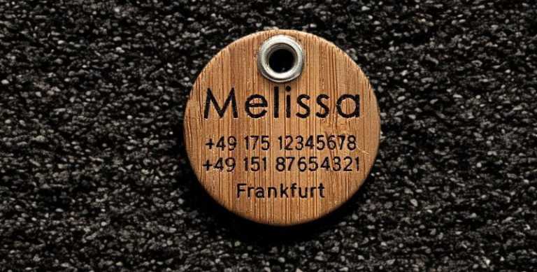 Bambus-Hundemarken 36 mm, einseitig