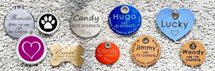 Hundemarken zum Anhängen - Übersicht