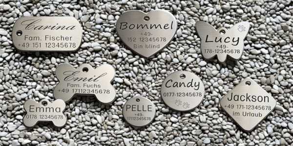 Hundemarken aus Edelstahl - Übersicht