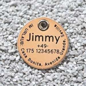 Leder-Hundemarke hell, 36 mm