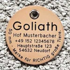 Hundemarke Leder 50 mm