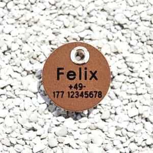 Hundemarke Wasserbüffelleder 25 mm