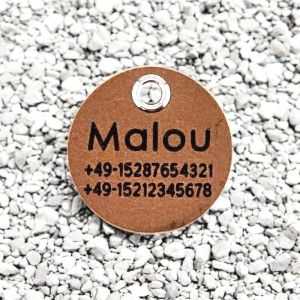 Hundemarke Wasserbüffelleder 305 mm