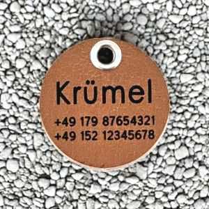 Hundemarke Wasserbüffelleder 36 mm