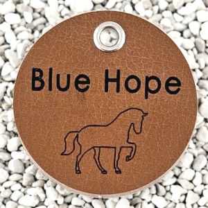 Hundemarke Wasserbüffelleder 50 mm