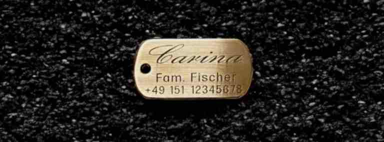 Hundemarke Messing Dogtag, 40 mm, einseitig