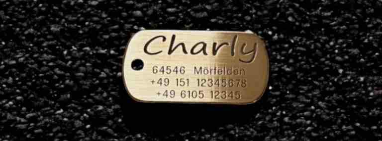 Hundemarke Messing Dogtag, 50 mm, einseitig