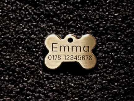 Hundemarke Messing Knochen 28 mm