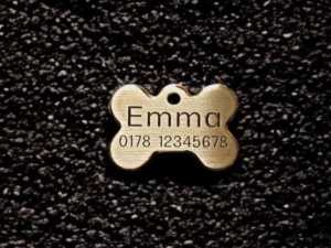 Hundemarke Messing Knochen 28 mm