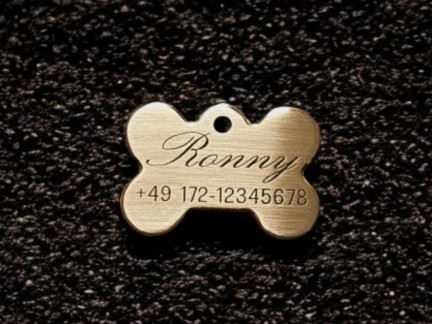 Hundemarke Messing Knochen 338 mm