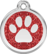 hundemarke reddingo pfote glitzerrot